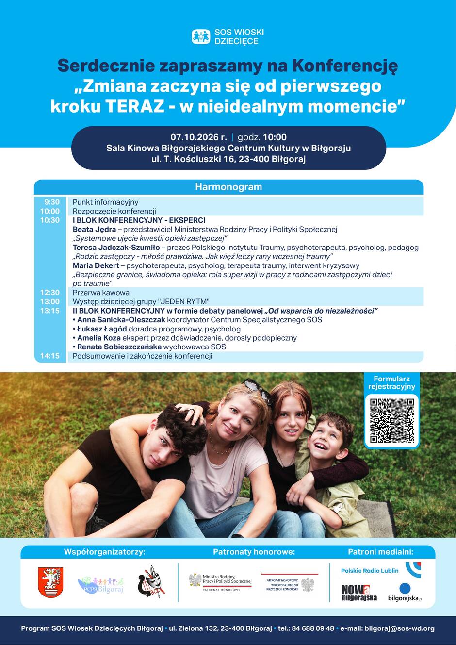 Plakat konferencji „Zmiana zaczyna się od pierwszego kroku TERAZ – w nieidealnym momencie” – Biłgoraj, 7 października 2026